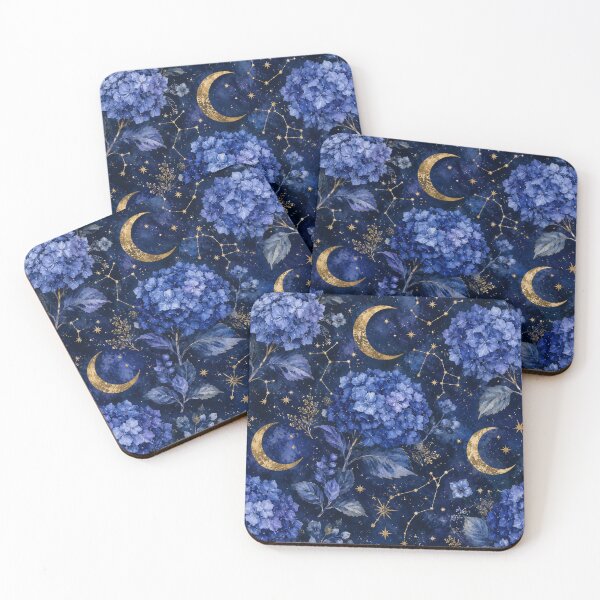 Item preview, Celestial Hydrangea Night Pattern designed and sold by Owcomm.