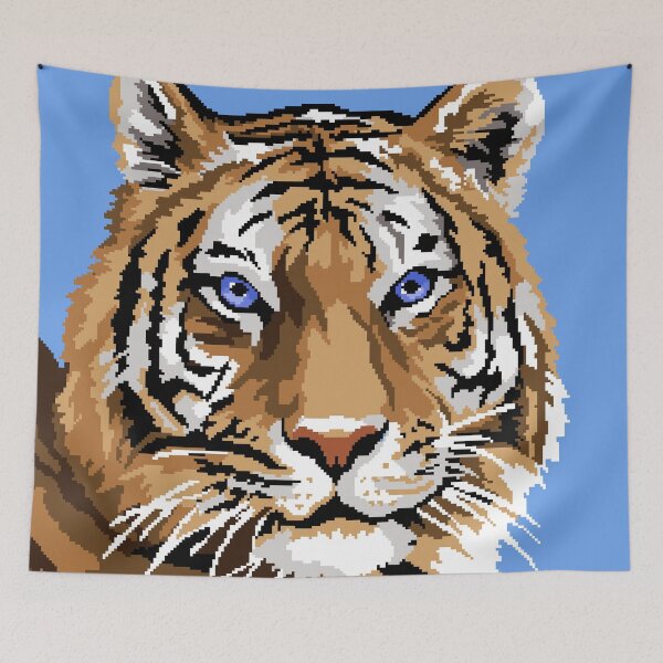Item preview, Pixel Tiger Portrait designed and sold by LilSeashell.