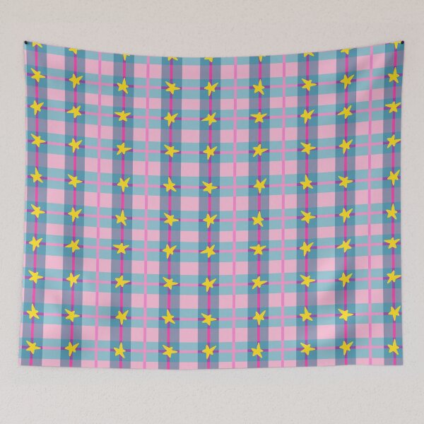 Item preview, plaid star pattern designed and sold by trinketgal.