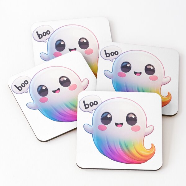 Item preview, Boo! — Rainbow Kawaii Ghost designed and sold by ArtMindFusion.
