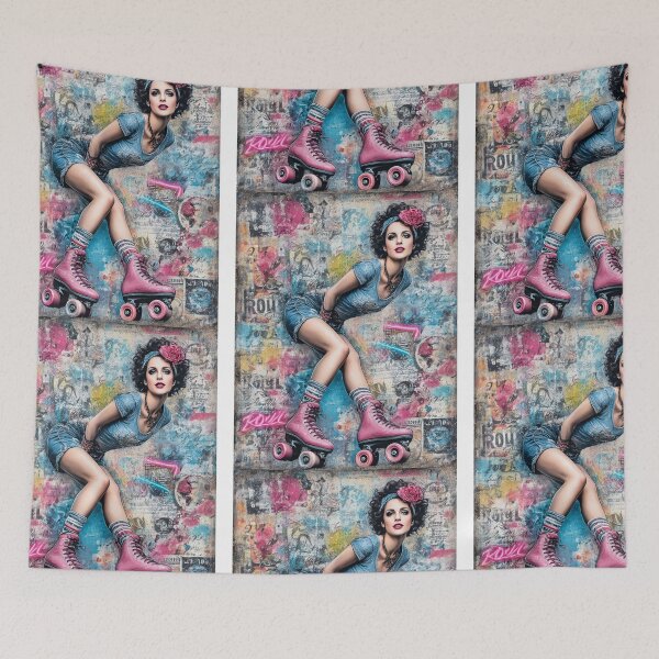 Item preview, Retro Street Roller Girl designed and sold by Szpaku desart .
