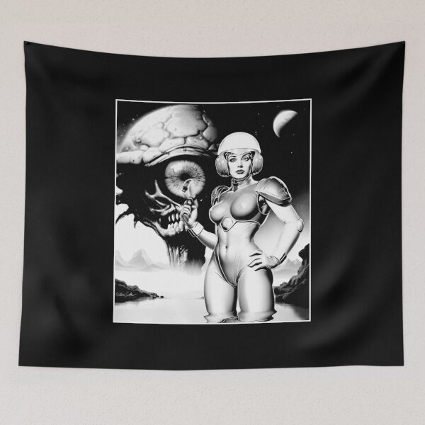 Item preview, B&W space woman  designed and sold by Wil2liam4 Designs.