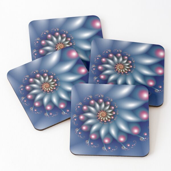 Item preview, Deep Blue Fractal Flower Art Abstract Floral Spiral Design designed and sold by pinkal.
