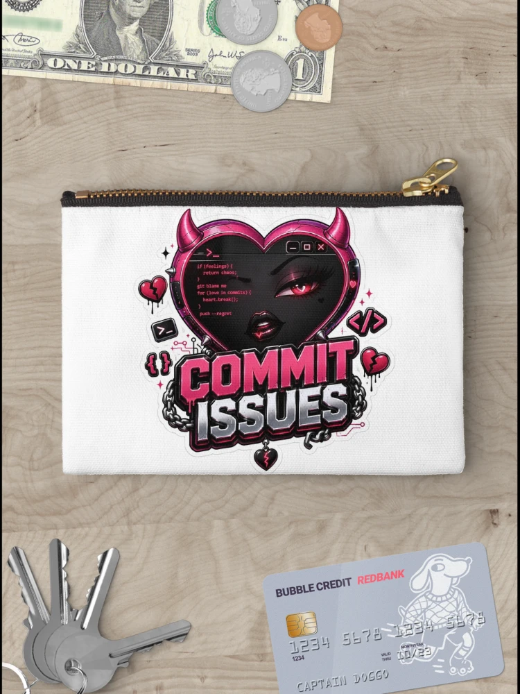 Thumbnail 3 of 4, Zipper Pouch, Commit Issues designed and sold by DebugLab.