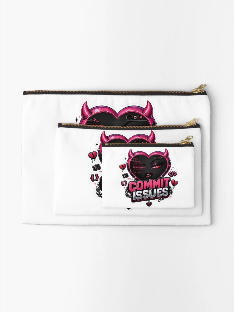 Thumbnail 2 of 4, Zipper Pouch, Commit Issues designed and sold by DebugLab.