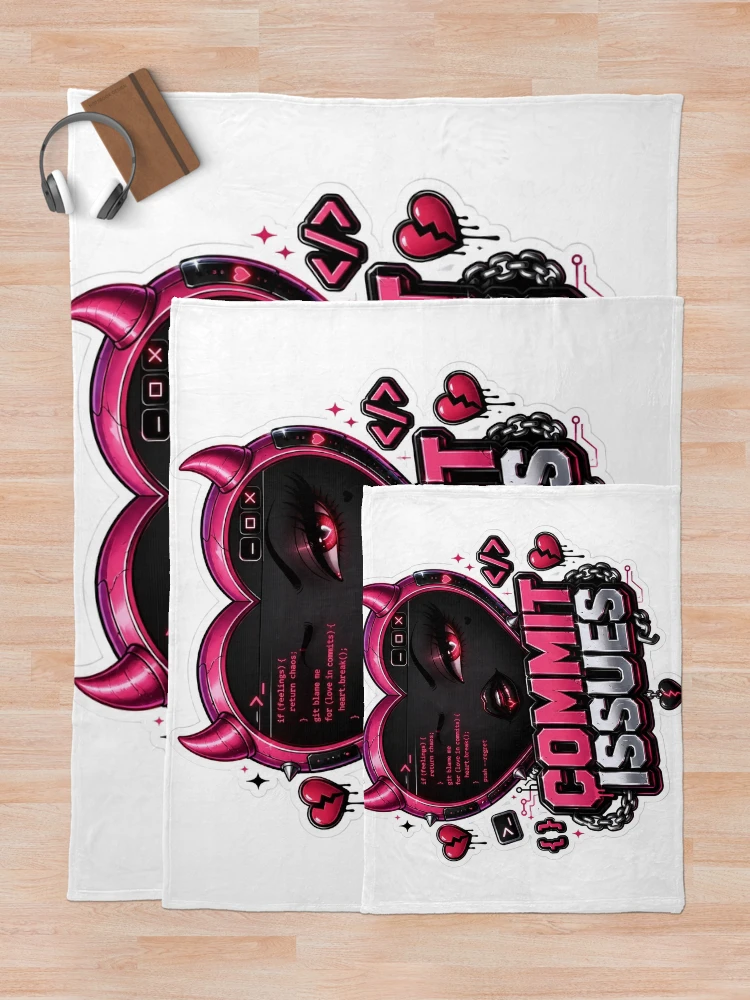 Thumbnail 5 of 6, Throw Blanket, Commit Issues designed and sold by DebugLab.