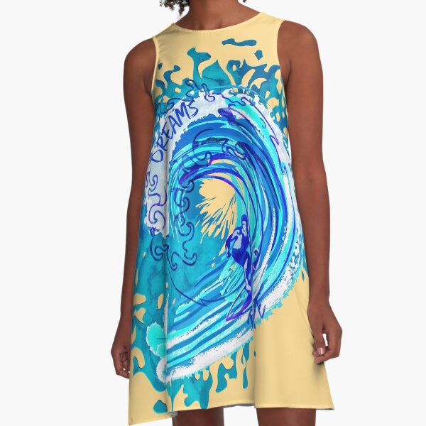 Aperçu de l'œuvre Aquarelle Vintage Splash Big Wave Surfing créée et vendue par sunnthreads.