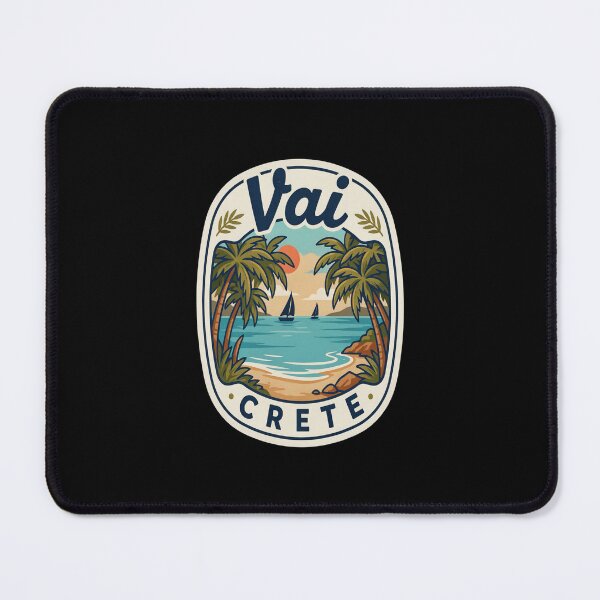 Item preview, Vai Palm Beach Vintage Travel Sticker – Retro Crete Palm‑Forest Illustration designed and sold by stickercuffs.
