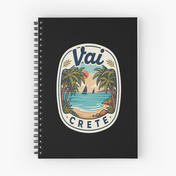 Item preview, Vai Palm Beach Vintage Travel Sticker – Retro Crete Palm‑Forest Illustration designed and sold by stickercuffs.