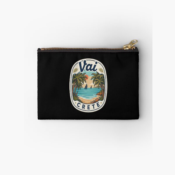 Item preview, Vai Palm Beach Vintage Travel Sticker – Retro Crete Palm‑Forest Illustration designed and sold by stickercuffs.