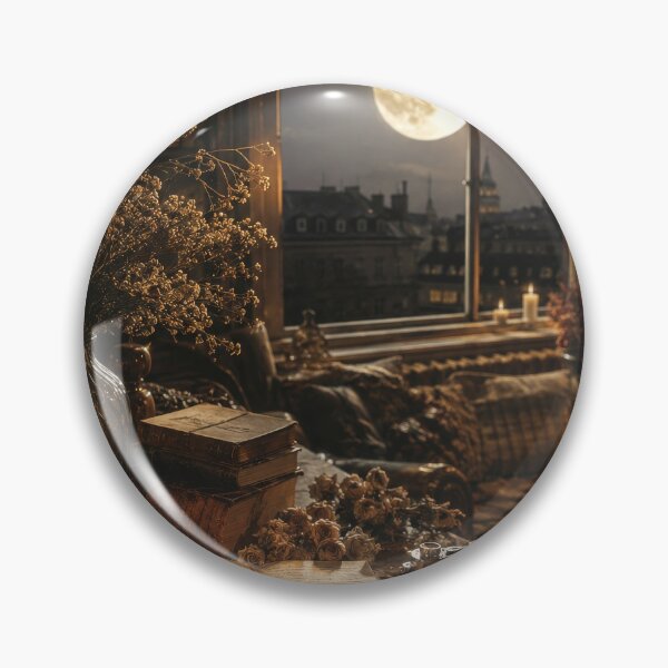 Item preview, Moonlit Library with Vintage Books designed and sold by scicilysimonee.