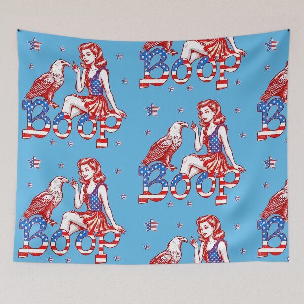 Item preview, Patriotic Vintage Girl And American Eagle designed and sold by TeeARTHY.