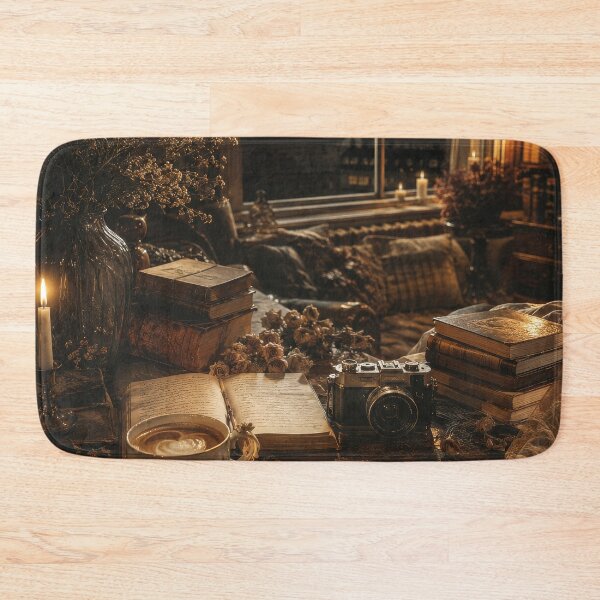 Item preview, Moonlit Library with Vintage Books designed and sold by scicilysimonee.