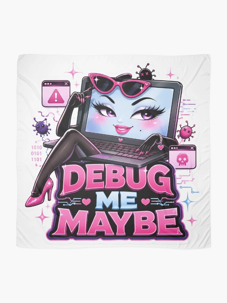 Thumbnail 2 of 3, Scarf, Debug Me Maybe designed and sold by DebugLab.