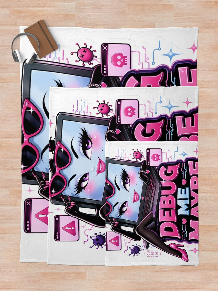 Thumbnail 5 of 6, Throw Blanket, Debug Me Maybe designed and sold by DebugLab.