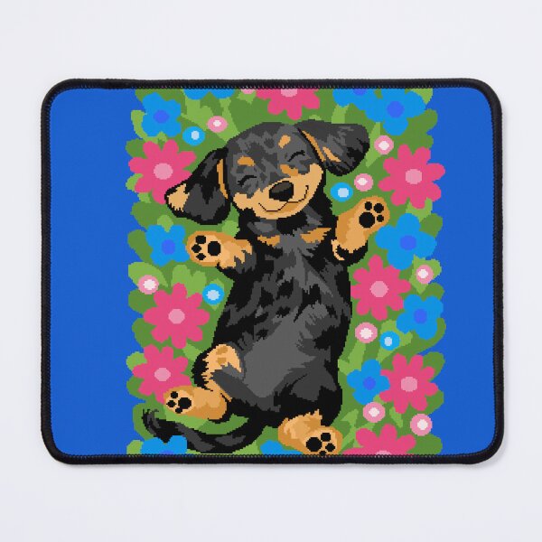 Item preview, Dachshund in Flower Garden Pixel Art designed and sold by LilSeashell.