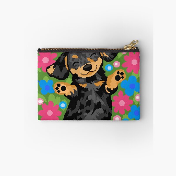 Item preview, Dachshund in Flower Garden Pixel Art designed and sold by LilSeashell.