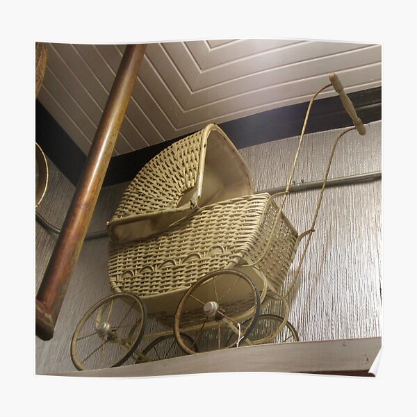 Vintage Wicker Baby Carriage, circa 1900 - 1910 Poster