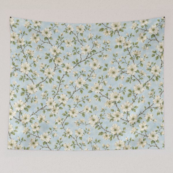 Item preview, Southern Dogwood Blossom Pattern on Soft Blue designed and sold by Candice Davis.