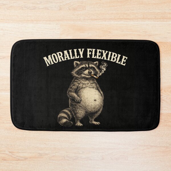 Item preview, Morally Flexible Raccoon Funny Smoking Sticker designed and sold by MaxLevelMerch.