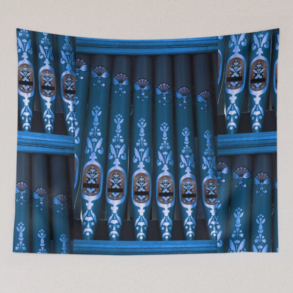 Item preview, Blue Decorative Organ Pipes Folk Art Architectural Detail designed and sold by pinkal.