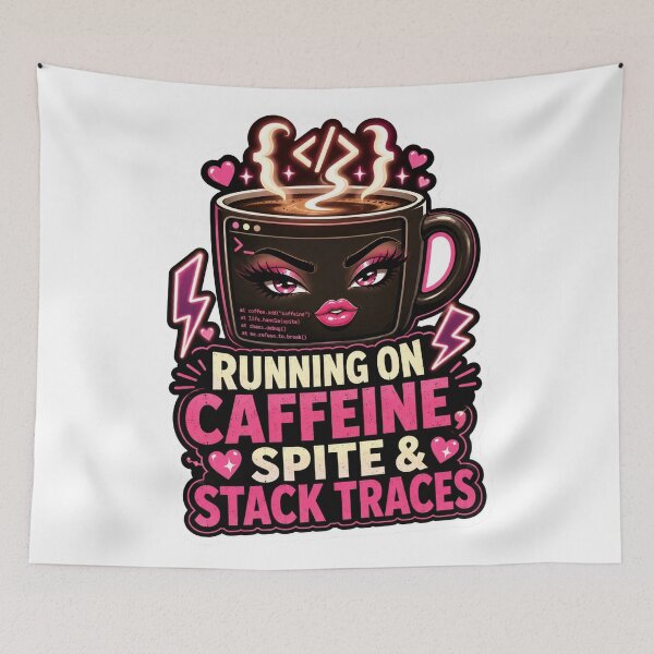 Item preview, Running on Caffeine Spite and Stack Traces designed and sold by DebugLab.