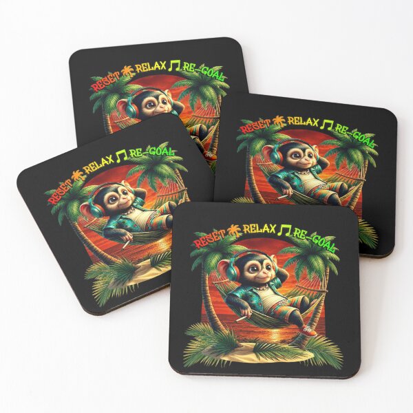 Item preview, Relax Reset Re-Goal – Chill Monkey Vacation Vibes Design designed and sold by Out of Toxic Studio.