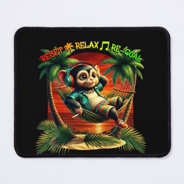 Item preview, Relax Reset Re-Goal – Chill Monkey Vacation Vibes Design designed and sold by Out of Toxic Studio.