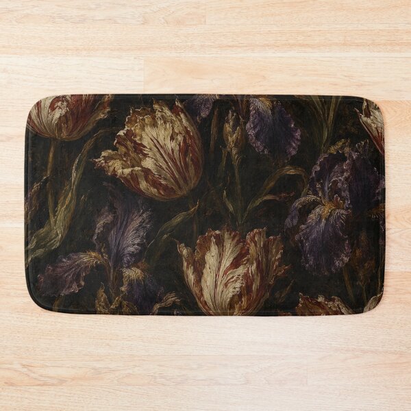 Item preview, Dark Moody Floral Oil Painting of Rembrandt Tulips and Irises designed and sold by Owcomm.