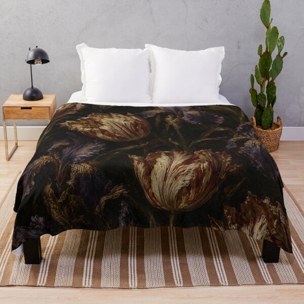 Item preview, Dark Moody Floral Oil Painting of Rembrandt Tulips and Irises designed and sold by Owcomm.