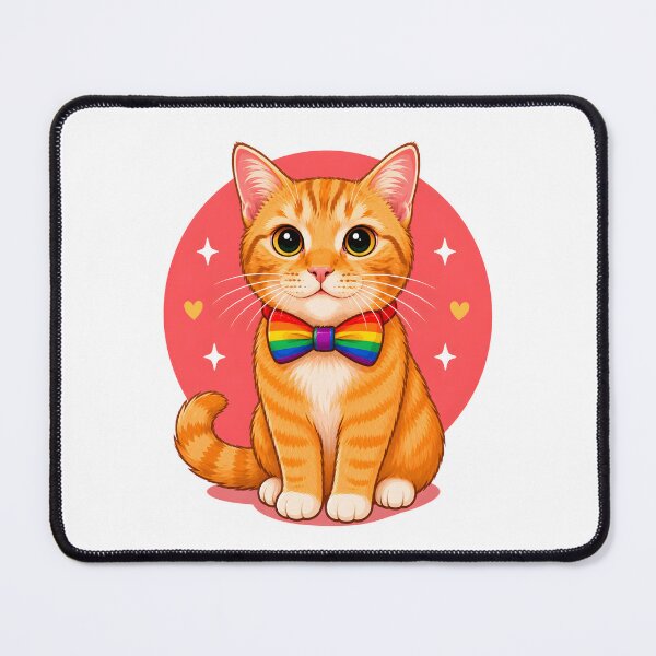 Item preview, Ginger cat with pride bow tie designed and sold by KLflorals.