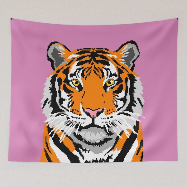 Item preview, Wild Tiger Pixel Art designed and sold by LilSeashell.