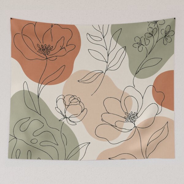 Item preview, Minimalist Boho Floral Line Art designed and sold by Owcomm.