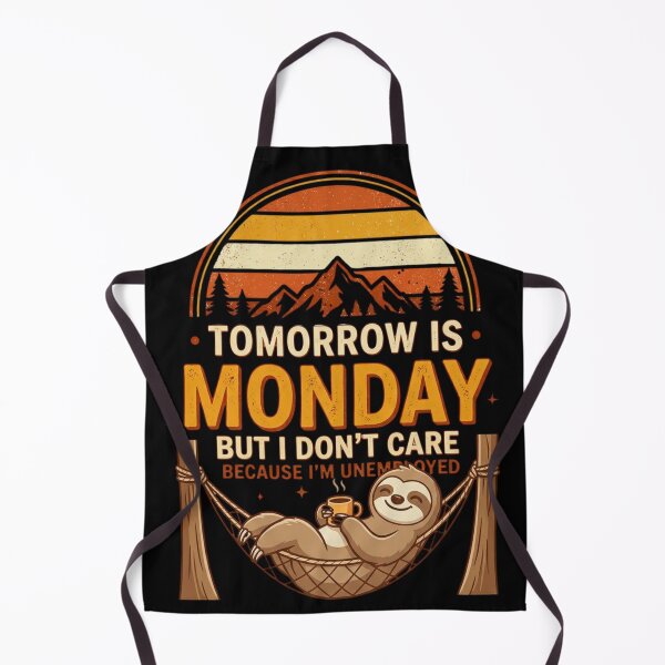 Item preview, Tomorrow Is Monday But I Don't Care Because I'm Unemployed Funny Sloth Monday Humor Cartoon Design designed and sold by Im-Ara.