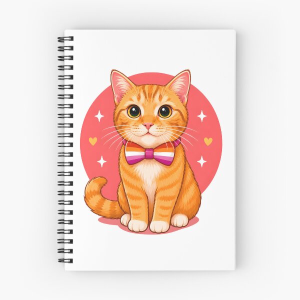 Item preview, Ginger cat with lesbian flag bow tie designed and sold by KLflorals.