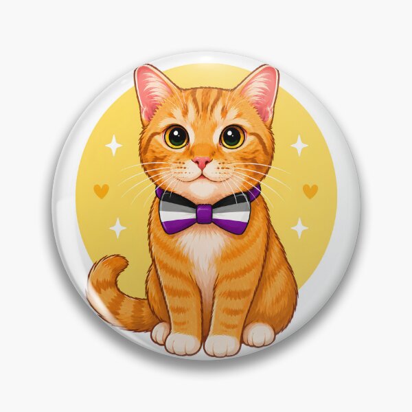 Item preview, Ginger cat with asexual flag bow tie designed and sold by KLflorals.