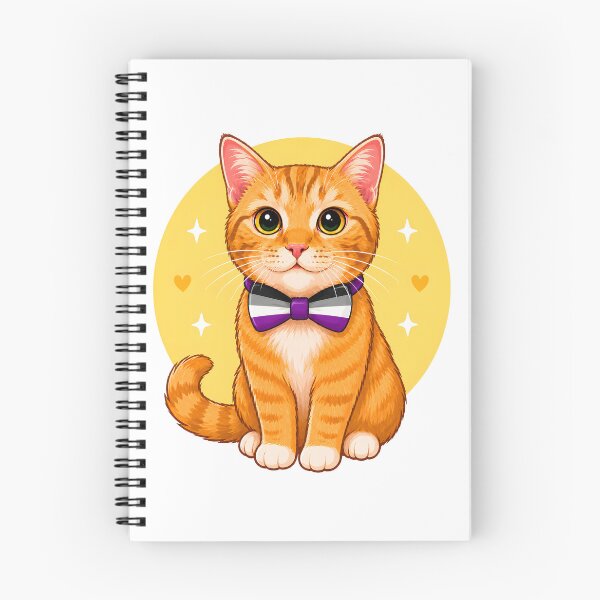 Item preview, Ginger cat with asexual flag bow tie designed and sold by KLflorals.