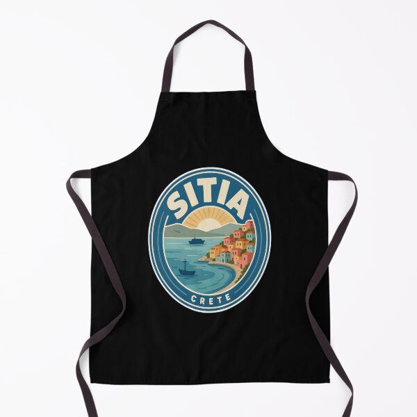 Item preview, Sitia Vintage Travel Sticker – Retro Crete Harbour Illustration designed and sold by stickercuffs.