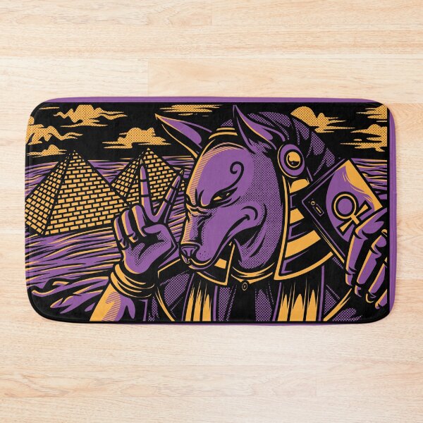 Item preview, Ilustración divertida del dios egipcio Anubis haciéndose un selfie atemporal designed and sold by Manipule.