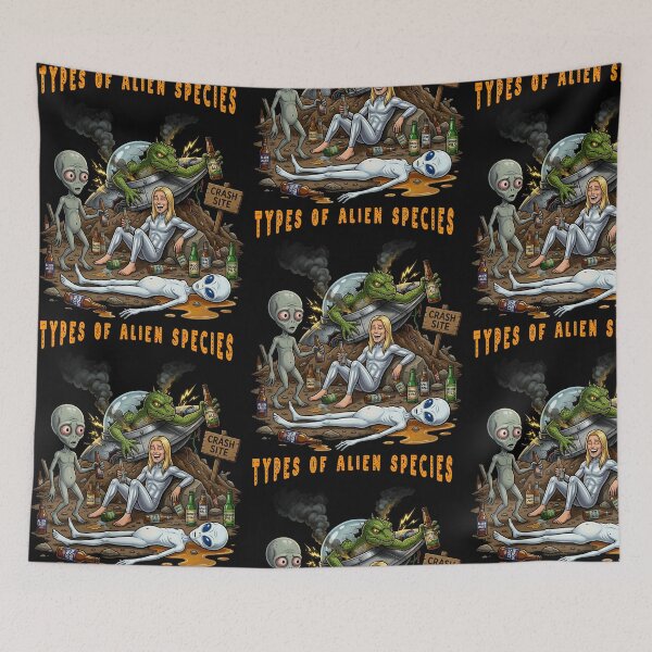 Item preview, Types Of Alien Species Crash Site SciFi designed and sold by TeeARTHY.