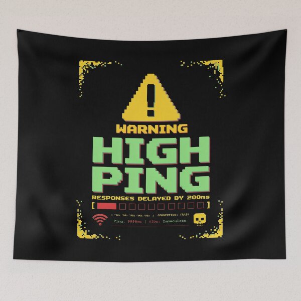 Item preview, Warning High Ping Shirt - Funny Gamer Lag Humor Delayed Response Gift designed and sold by EXATEES  ⭐⭐⭐⭐⭐.