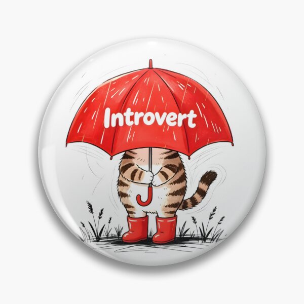 Item preview, Red umbrella introvert cat designed and sold by UniFound.