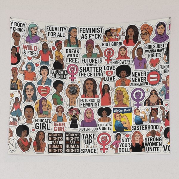 Item preview, Feminist Empowerment Sticker Pattern designed and sold by Imaginarium of Chaos falcon88 .