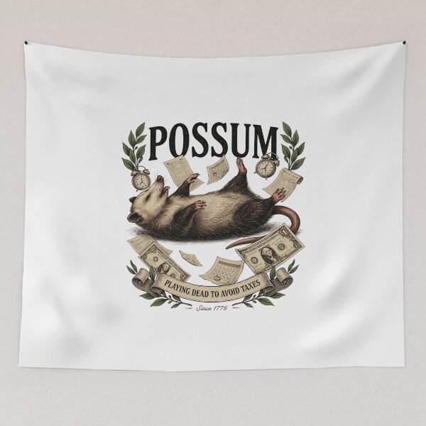 Item preview, Possum Playing Dead to Avoid Taxes Shirt - Funny Adulting Opossum Gift designed and sold by EXATEES  ⭐⭐⭐⭐⭐.