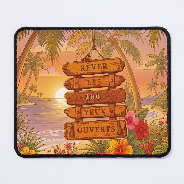 Item preview, Dreaming with eyes open: Exotic beach, paradise, palm trees and exotic flowers designed and sold by Mevissart.