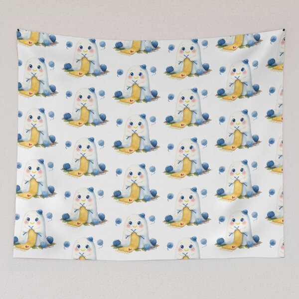 Item preview, Cute Knitting Ghost Sticker | Cozy Cottagecore Crochet Lover Gift designed and sold by AillustriaAK.