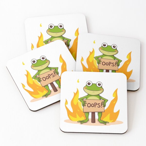 Item preview, Funny Frog Oops Fire Meme designed and sold by BeautifulVibe.