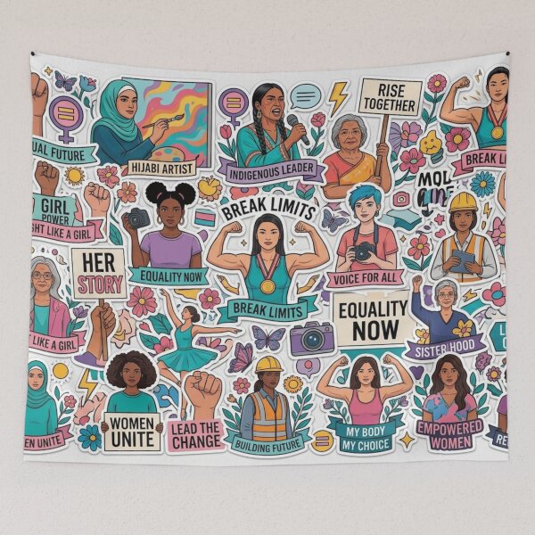 Item preview, Global Sisterhood Diversity Pattern designed and sold by Imaginarium of Chaos falcon88 .