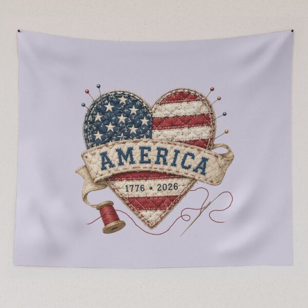 Item preview, Vintage Patchwork Heart America's 250th Anniversary designed and sold by Applecrunch.
