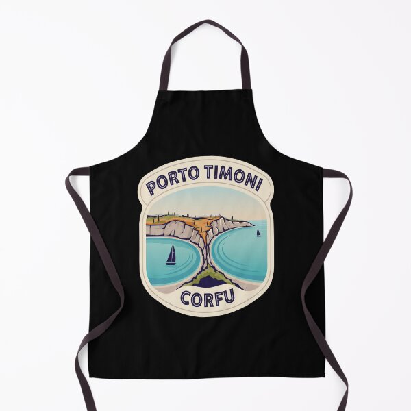 Item preview, Porto Timoni Vintage Travel Sticker – Retro Corfu Double‑Beach Illustration designed and sold by stickercuffs.